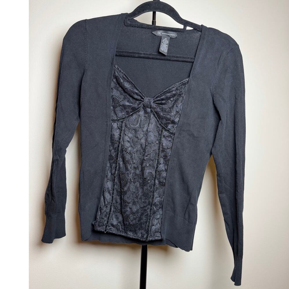 Vintage Y2K Silk Blend Cami Cardigan Bow Front